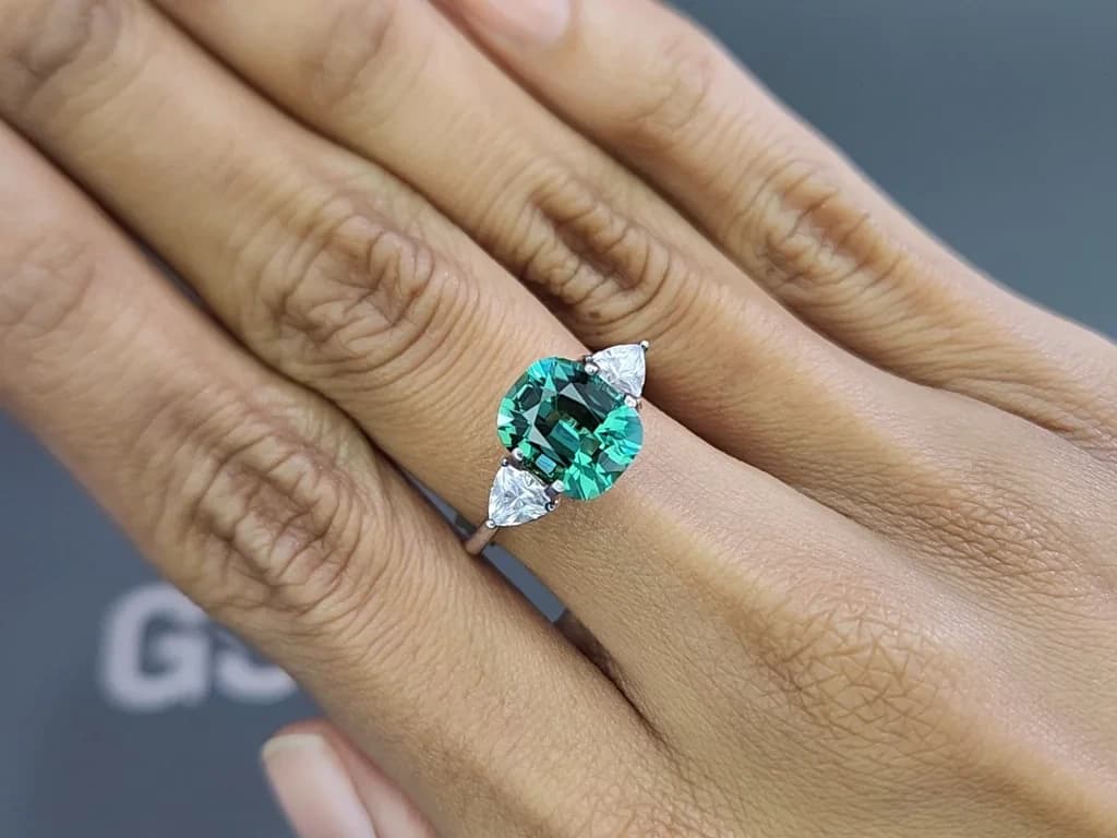 Vibrant Lagoon Tourmaline in cushion cut 3.01 carats, Afghanistan ID 10809