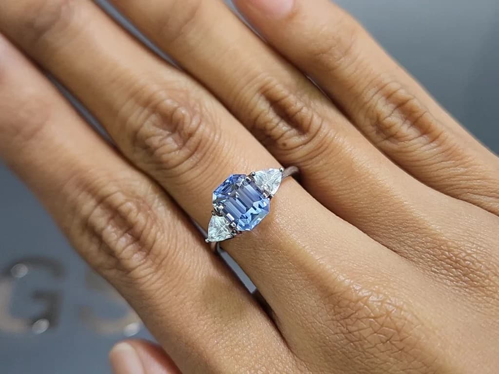 Unheated blue sapphire octagon cut 3.02 carats, Sri Lanka ID 11913
