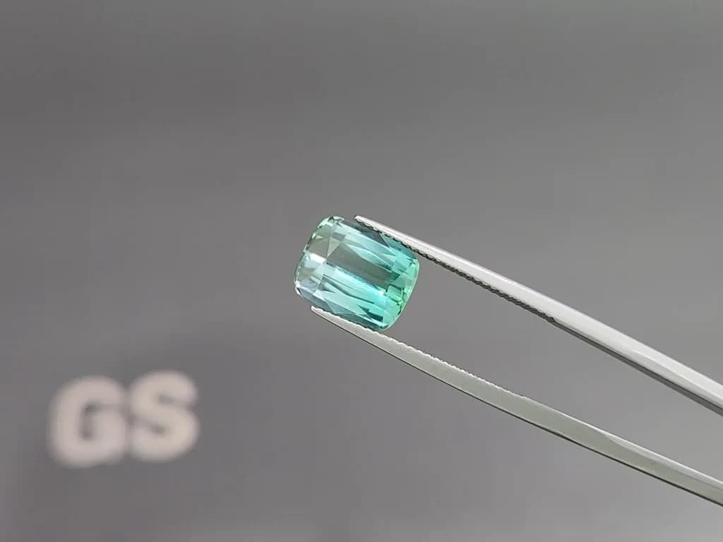 Vibrant Lagoon tourmaline in cushion cut 4.47 carats, Afghanistan ID 10811