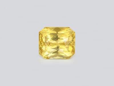 Sapphire orange yellow emerald cut 7.08 carats, Sri Lanka ID 12151