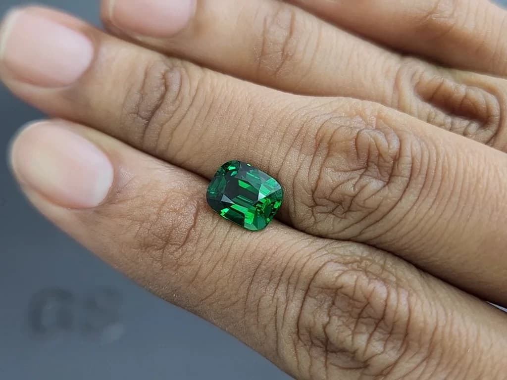 Garnet tsavorite cushion cut 3.01 carats, Africa ID 11420