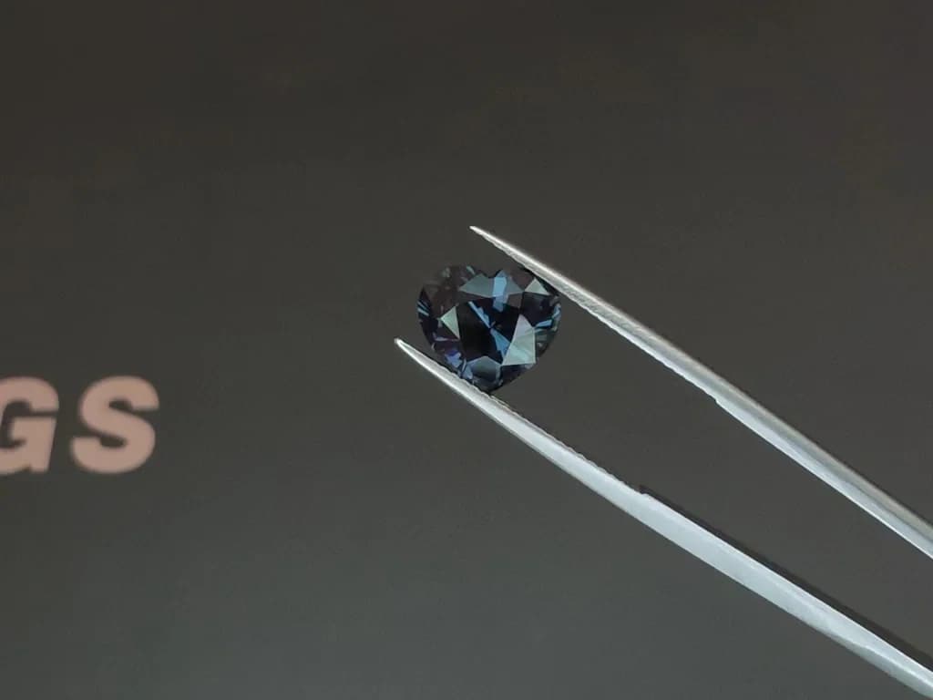 Gray blue spinel heart shape 3.65 carats, Tanzania ID 12122