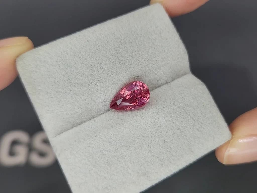 Unheated sapphire Padparadscha pear cut 3.04 carats, Madagascar ID 11422