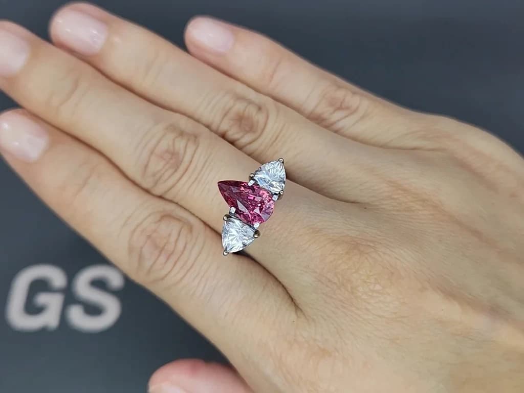 Unheated sapphire Padparadscha pear cut 3.04 carats, Madagascar ID 11422