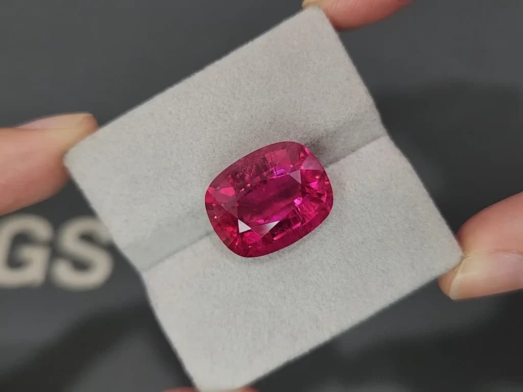 Rubellite tourmaline Hot pink in cushion cut 14.63 carats, Nigeria ID 10828