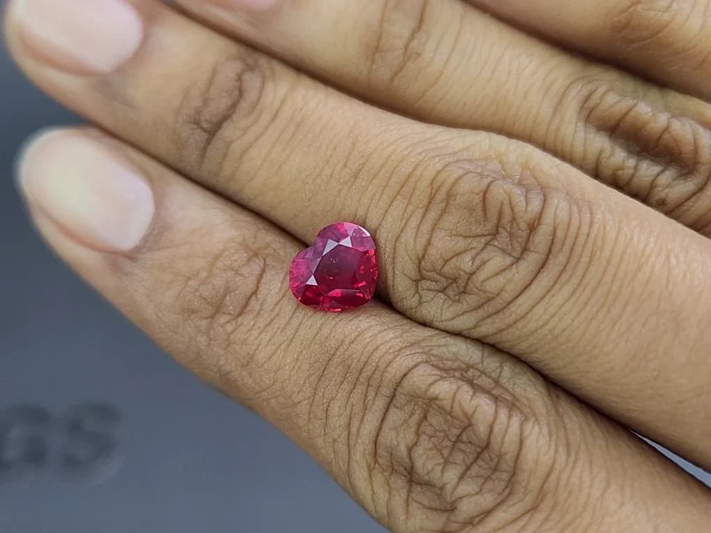 Unheated Intense Red ruby in heart shape 2.53 carats, Mozambique ID 11134