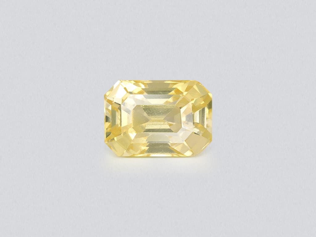 Unheated yellow sapphire octagon cut 1.55 carats, Sri Lanka ID 11838