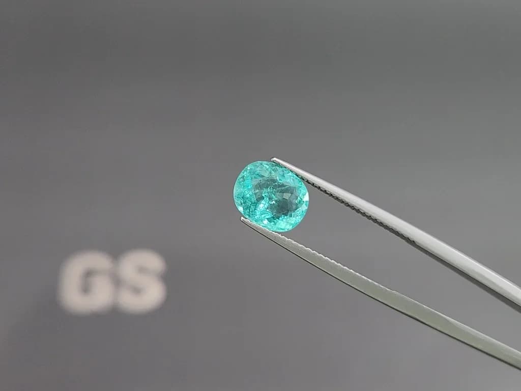 Neon blue Paraiba tourmaline in cushion cut 2.04 carats, Mozambique ID 10841