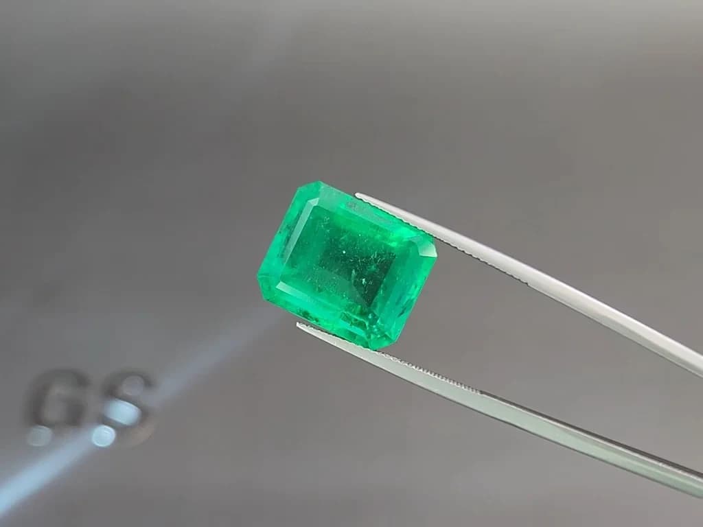 Emerald Vivid Green octagon cut 13.66 carats, Colombia ID 11042