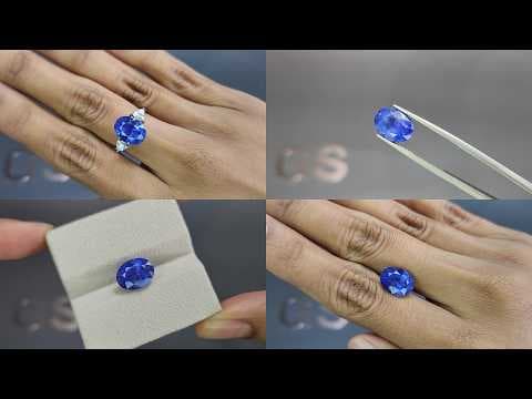 Unheated sapphire Cornflower Blue oval cut 5.98 carats, Sri Lanka ID 12254