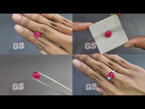 Vibrant vivid pink Mahenge spinel in oval cut 3.67 carats, Tanzania ID 10804