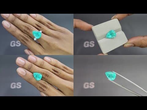 Neon blue Paraiba tourmaline in pear cut 6.84 carats, Mozambique ID 10825