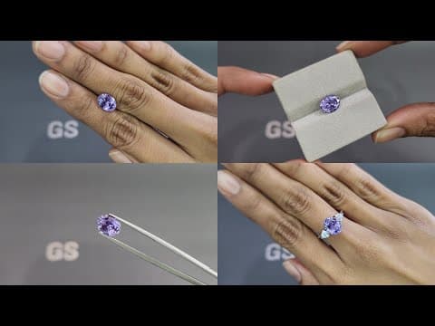 Unheated purple or Lavender sapphire in oval cut 2.96 carats, Sri Lanka ID 10834