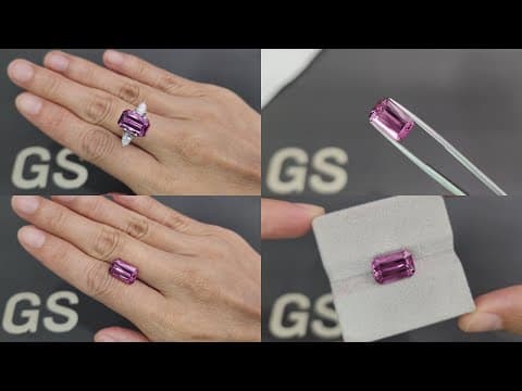 Purple spinel in octagon cut 6.46 carats, Tanzania ID 8936