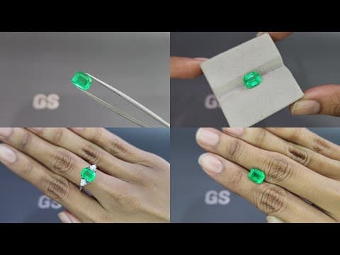 Intense Green emerald in octagon cut 2.49 carats, Colombia ID 10847