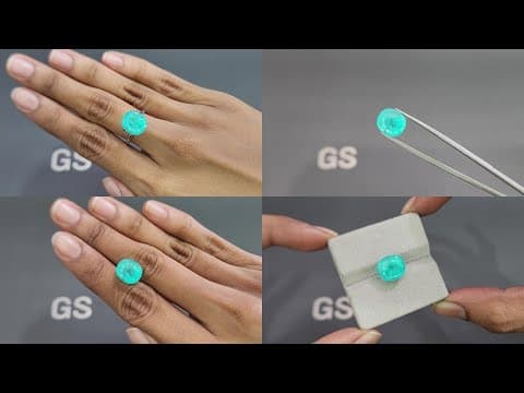 Neon blue Paraiba tourmaline in oval cut 7.03 carats, Africa ID 10837