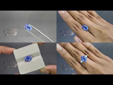 Unheated sapphire oval cut 5.58 carats, Sri Lanka ID 12138