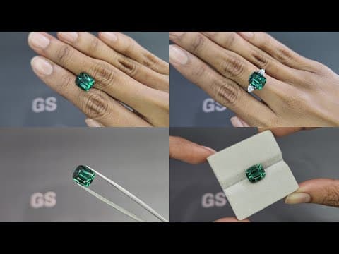 Vibrant Lagoon tourmaline in cushion cut 6.03 carats, Afghanistan ID 10808