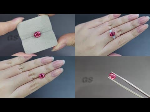 Vibrant Intense pinkish red Mahenge spinel in oval cut 2.01 carats, Tanzania ID 11106