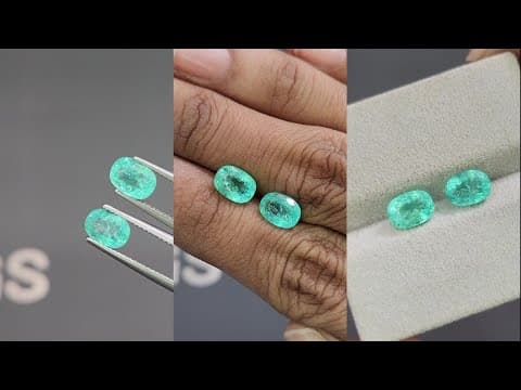 Pair of neon blue Paraiba tourmalines in cushion cut 3.11 carats, Mozambique ID 10846