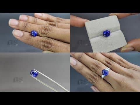 Rare sapphire Royal Blue oval cut 4.10 carats, Sri Lanka ID 11400