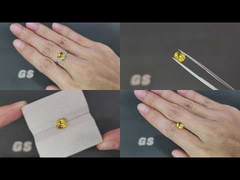 Sapphire Vivid Yellow oval cut 1.61 carats, Sri Lanka ID 12387