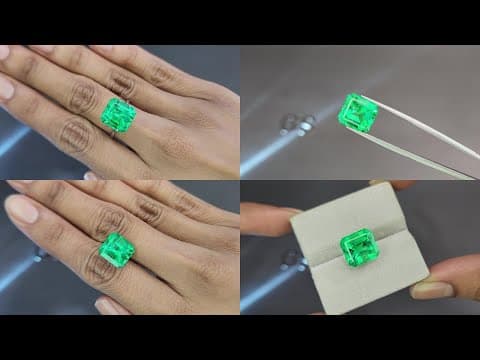 Emerald Mariposa octagon cut 8.41 carats, Colombia ID 11046