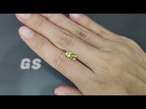 Pair of yellow green sphene round cut 1.15 carats, Madagascar ID 11892