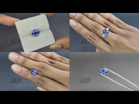 Sapphire Cornflower Blue oval cut 3.60 carats, Sri Lanka ID 10966