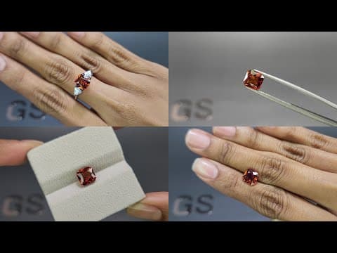 Mandarin spessartine radiant cut 2.96 carats, Tanzania ID 11863