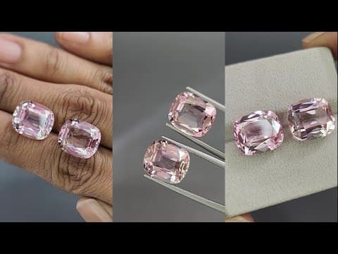 Pair of tourmalines Baby Pink cushion cut 17.92 carats, Colombia ID 11058