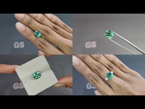 Vibrant Lagoon Tourmaline in cushion cut 3.01 carats, Afghanistan ID 10809