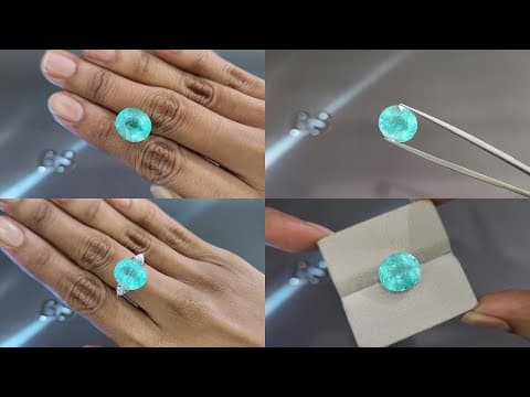 Sugar Neon blue Paraiba tourmaline oval cut 8.92 carats, Mozambique ID 11055