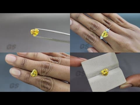 Sapphire Golden Yellow heart shape 2.55 carats, Sri Lanka ID 10977