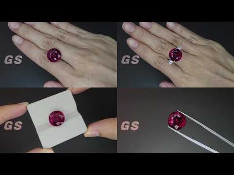 Rubellite tourmaline round cut 10.03 carats, Nigeria ID 12132