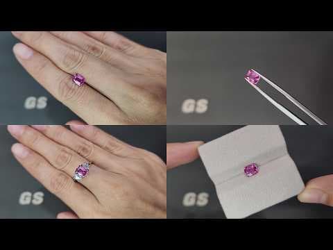 Pink spinel cushion cut 1.03 carats, Burma ID 12405