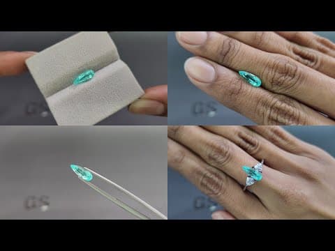 Neon Paraiba tourmaline greenish blue pear cut 1.16 carats, Mozambique ID 10994