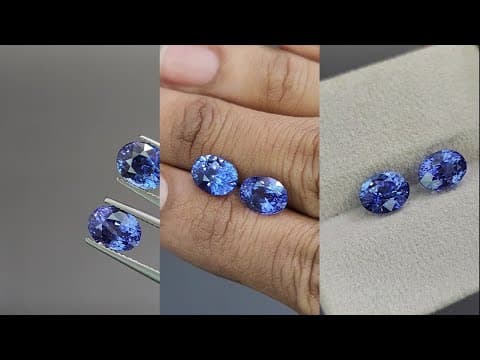 Pair of Intense Blue sapphires in oval cut 4.77carats, Sri Lanka ID 11085