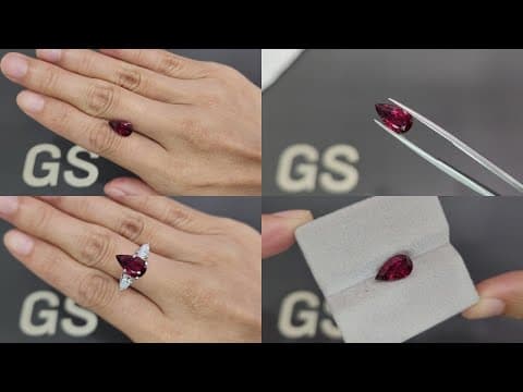 Rubellite tourmaline in pear cut 2.23 carats, Africa ID 8932