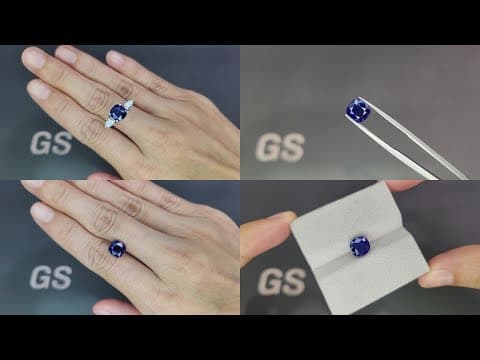 Sapphire Royal Blue cushion cut 3.11 carats, Sri Lanka ID 10987