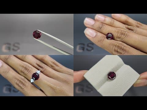 Garnet hexagon cut 3.37 carats, Tanzania ID 11864