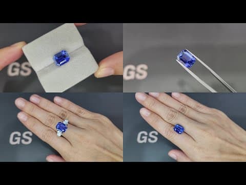 Rare blue sapphire octagon cut 7.10 carats, Sri Lanka ID 11413