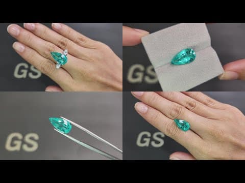 Neon blue Paraiba tourmaline in pear cut 5.45 carats, Nigeria ID 9058