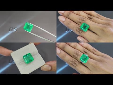 Emerald Vivid Green octagon cut 10.76 carats, Colombia ID 11045
