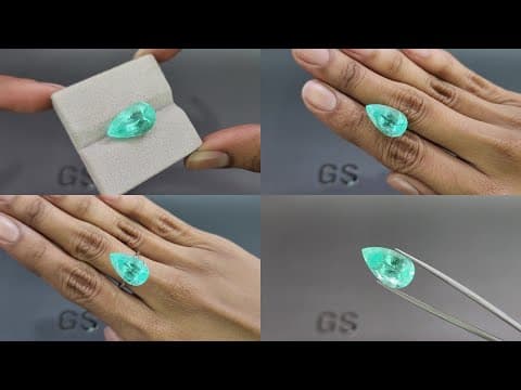 Neon Paraiba tourmaline pear cut 9.55 carats, Mozambique ID 10982