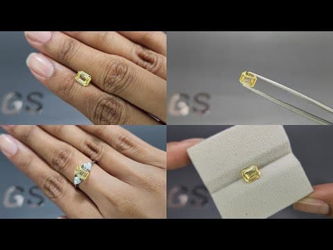 Unheated yellow sapphire octagon cut 1.54 carats, Sri Lanka ID 11837