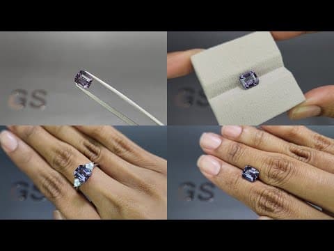 Violet gray spinell octagon cut 3.09 carats , Tanzania ID 11852