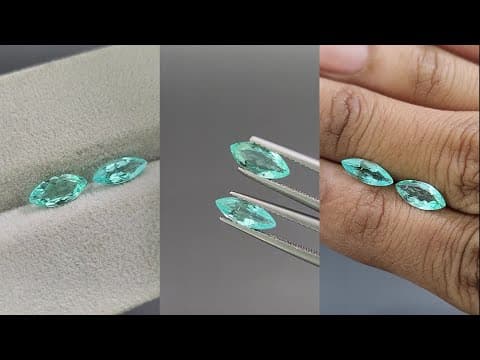 Neon Paraiba tourmaline marquise cut 1.36 carats, Mozambique ID 11039