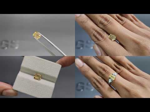 Unheated yellow sapphire emerald cut 2.05 carats, Sri Lanka ID 12150