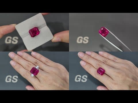 Vivid pink tourmaline in octagon cut 11.05 carats, Nigeria ID 10826